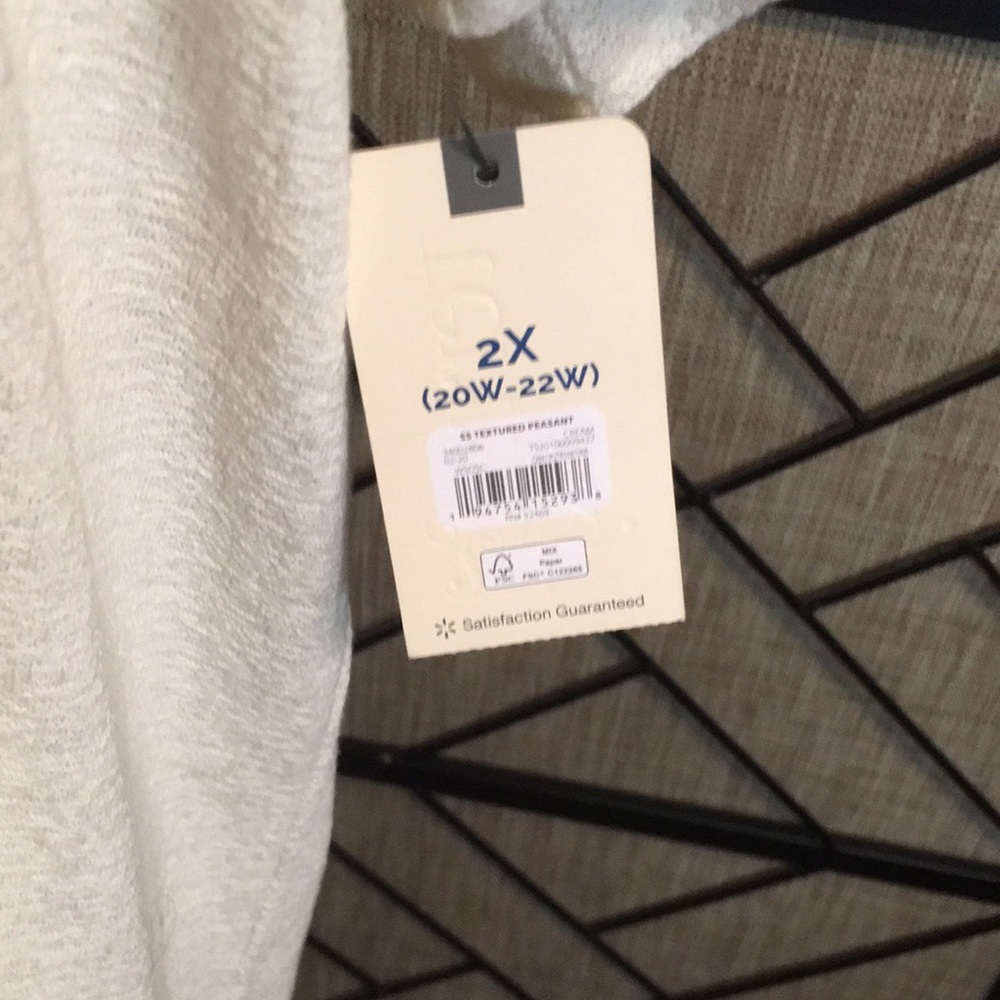 NEW TERRA SKY SIZE 2X CREAM COTTON DRESS SHIRT - Picture 6 of 7